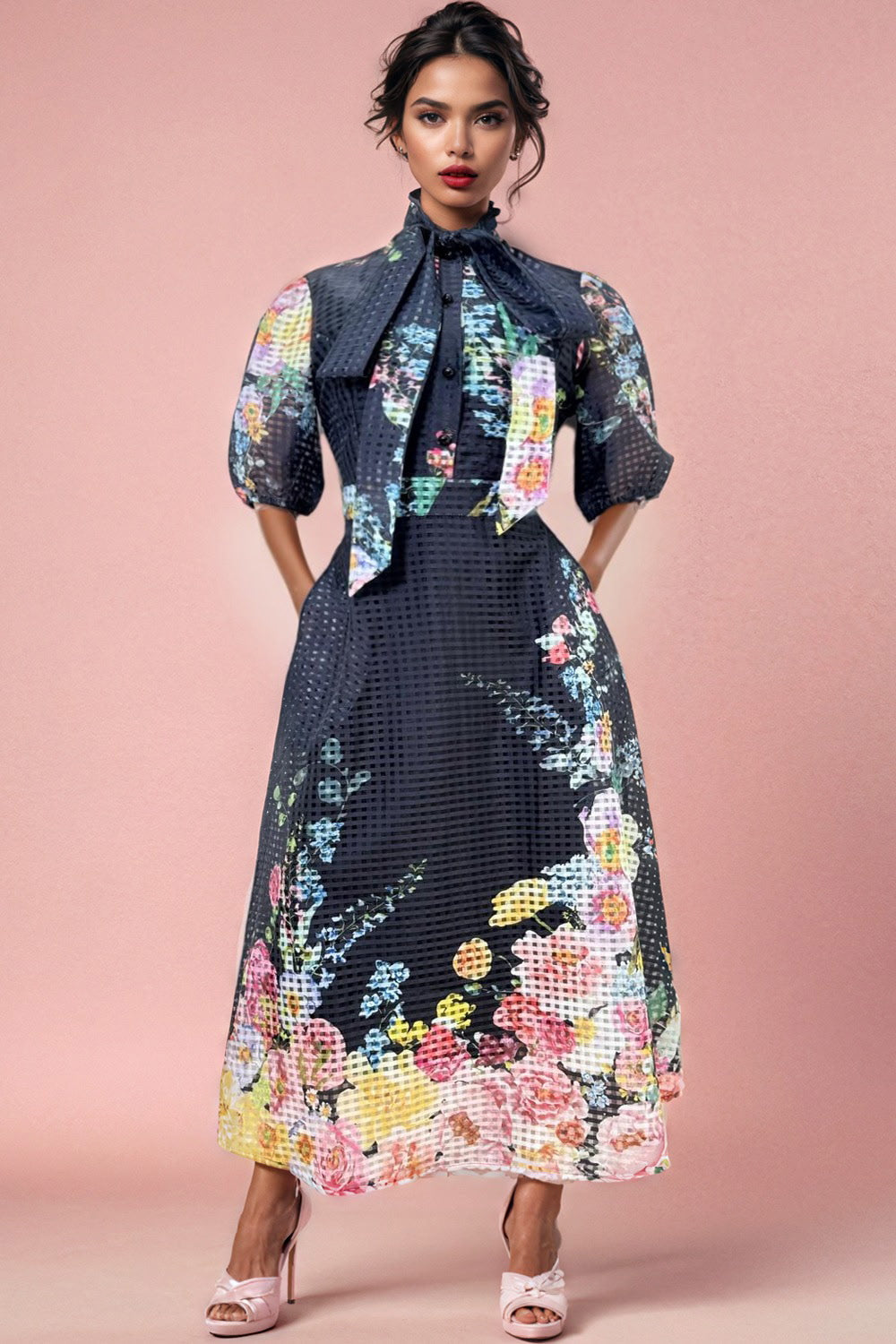 Floral Necktie dress