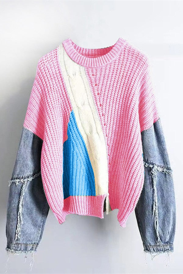 Arnell Sweater Pink/Demin