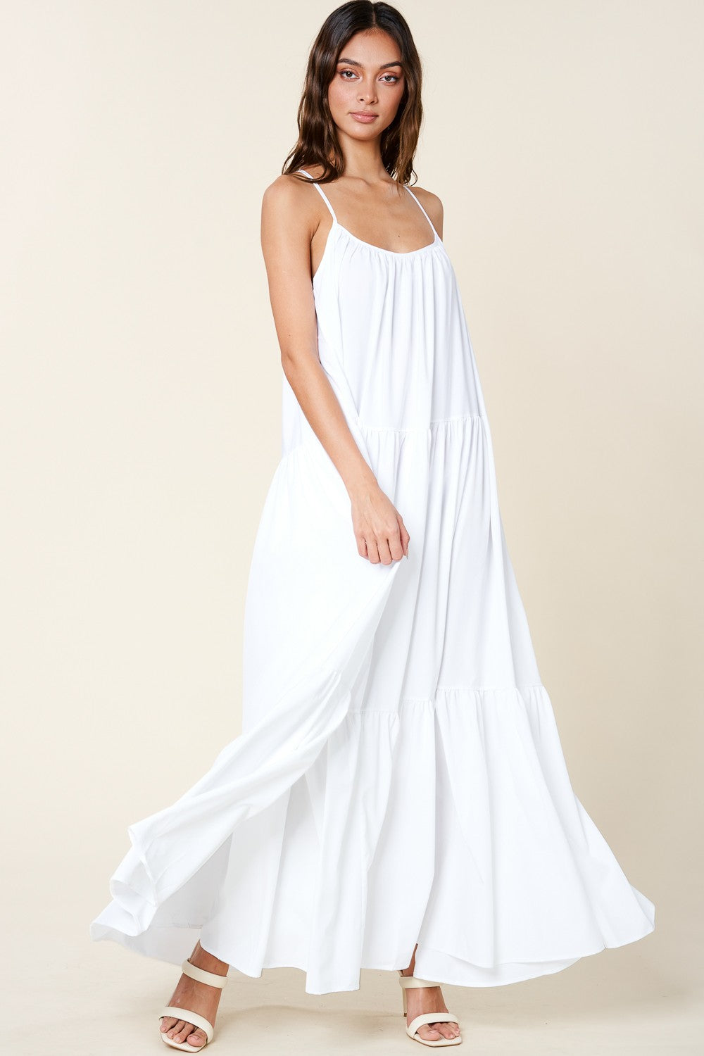 White Maxi Sundress with Pockets